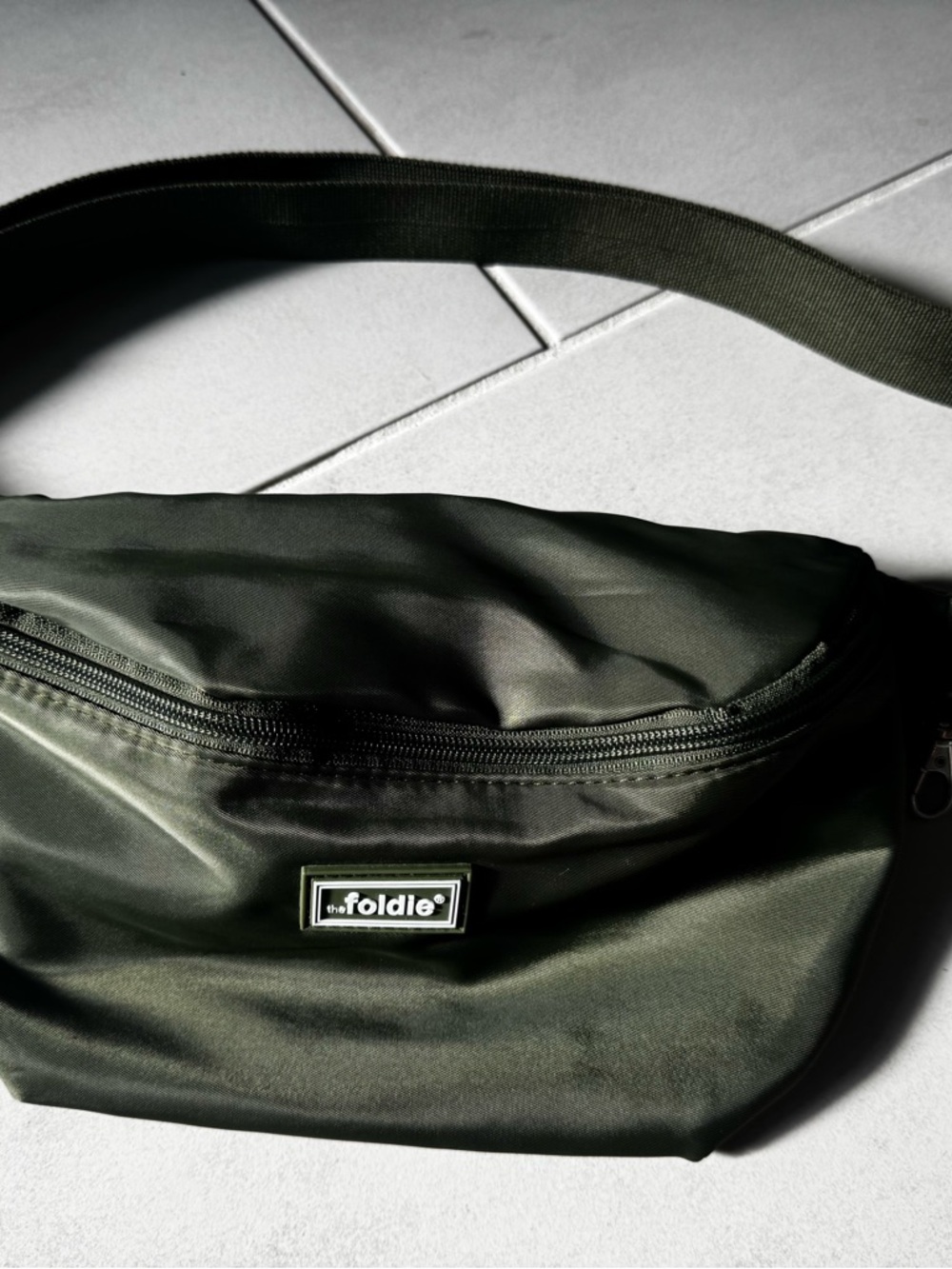 Foldie Olive Green Belt Bag with Adjustable Strap